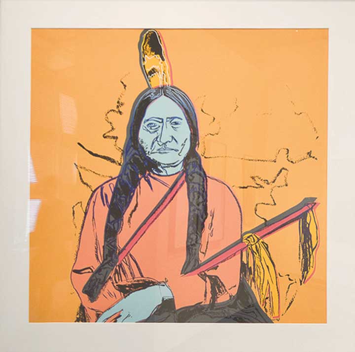Andy Warhol, Cowboys and Indians (Sitting Bull), 1986, serigraph on Lenox Museum Board, 36 x 36 inches. Extra, out of the edition. Designated for research and educational purposes only. © The Andy Warhol Foundation for the Visual Arts, Inc.