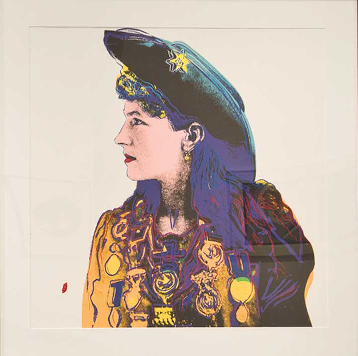 Andy Warhol, Cowboys and Indians (Annie Oakley), 1986, serigraph on Lenox Museum Board, 36 x 36 inches. Extra, out of the edition. Designated for research and educational purposes only. © The Andy Warhol Foundation for the Visual Arts, Inc.