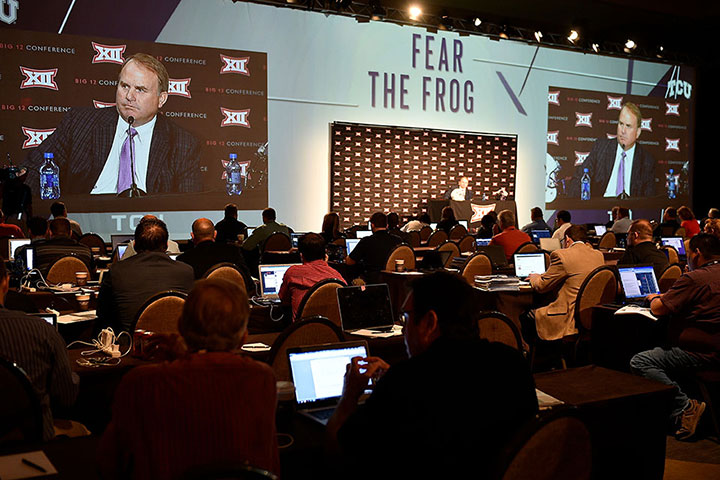 TCU and Gary Patterson grabbed most of the headlines on Day 1 of Big 12 Media Days in Dallas. (Photo by Michael Clement)