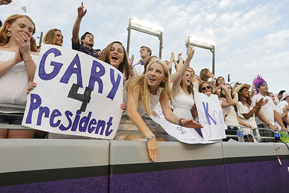 TCU students made a difference in the second half, coach Gary Patterson said after a 56-37 victory against SMU. (Photos by Sharon Ellman)