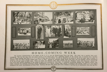 TCU homecoming, homecoming history, old yearbooks