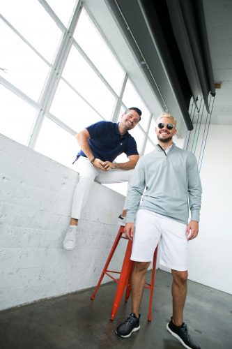 Will Brunner '03 (left) and Robert Brunner '11 (right), co-founders of Devereux, a clothing company specializing in golf and resort menswear. Photo courtesy of Devereux