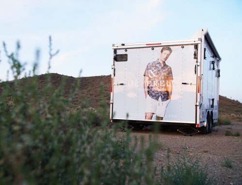 Devereux, a men's activewear company started by TCU alums Robert ('11) and Will ('03) Brunner, utilizes a trailer that opens into a small retail space. Courtesy of Devereux