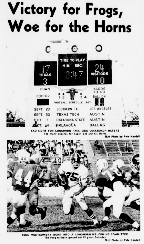 The November 21, 1967 edition of The Skiff courtesy of TCU Archives