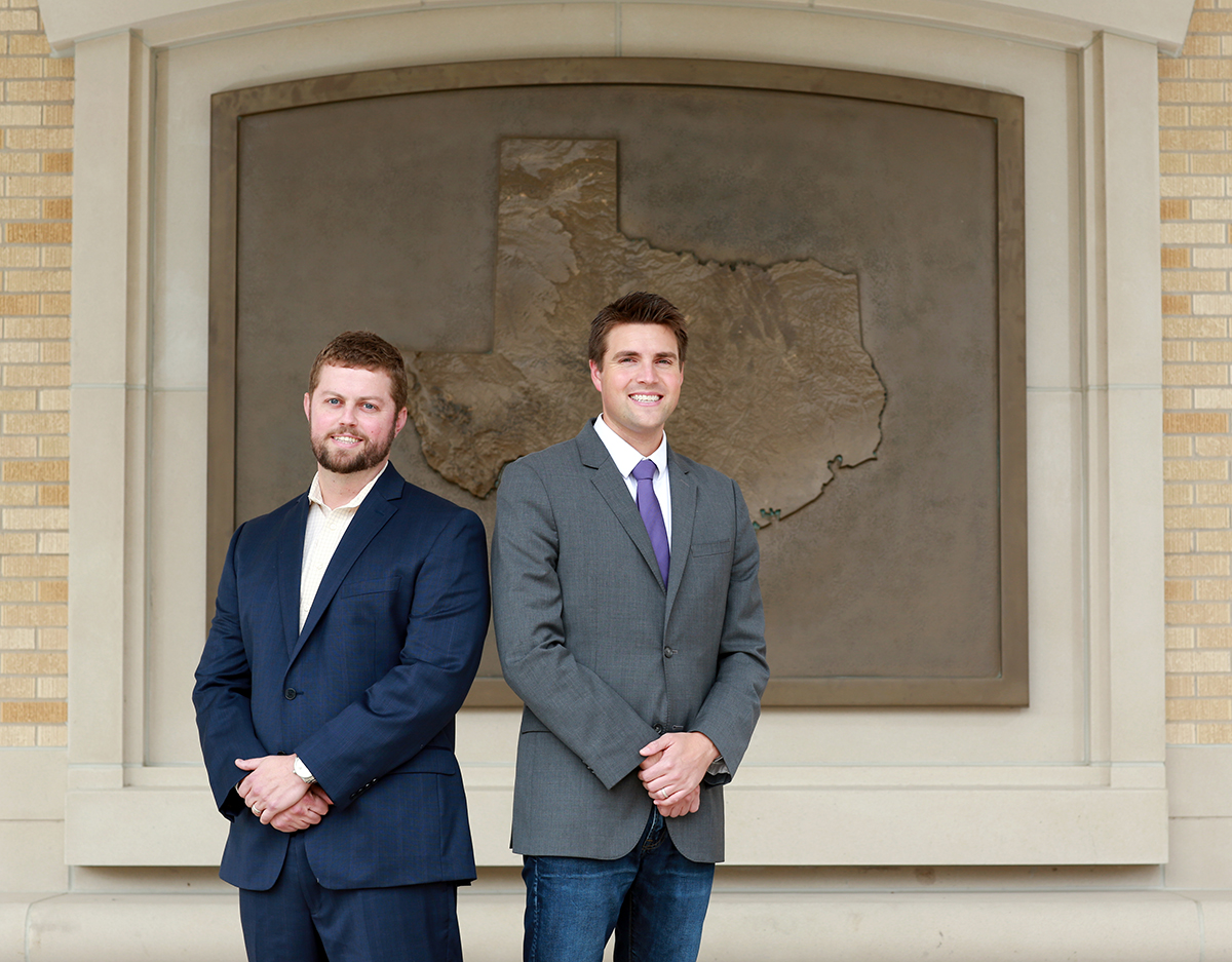 Sean Crotty, left, and Kyle Walker are both assistant professors of geography. Photo by Carolyn Cruz