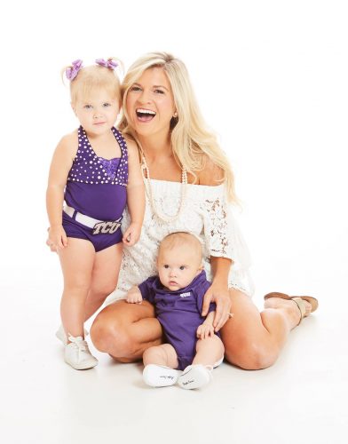 Lindsay Westbrook and her children Savannah and Dutch. Westbrook said the family is purple through and through. Photo courtesy of Lindsay Westbrook