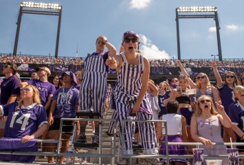 Frog fans faced temperatures in the 90s for the season opener against Southern. Tonight's game against SMU comes with a 40 percent chance of rain. Photo by Glen E. Ellman