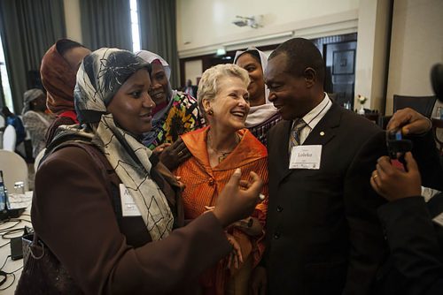 Swanee Hunt at a 2014 symposium co-hosted by Inclusive Security on women, peace and security in Nairobi, Kenya. Courtesy of Swanee Hunt