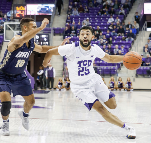 Alex Robinson led TCU against Oral Roberts, finishing with 23 points marking his fifth 20-point game. Courtesy of TCU Athletics | Photo by Ellman Photography
