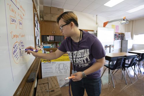 Nikki Nguyen teaches 8th-grade social studies at Meacham Middle School. Photo by Joyce Marshall