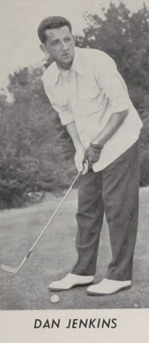 Sportswriter and author Dan Jenkins, from photos of the TCU men's golf team published in the 1952 Horned Frog Yearbook. Courtesy of TCU Special Collections