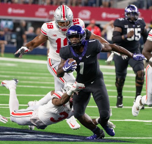 Jalen Reagor led the Big 12 in percentage of receptions at TCU with 30.1 percent, the highest mark by a Horned Frog in the 18-season tenure of Head Coach Gary Patterson. Photo by Glen E. Ellman