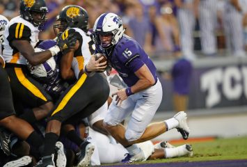 TCU quarterback Max Duggan accounted for a pair of touchdowns in TCU's 39-7 season-opening win over Arkansas at Pine Bluff. Courtesy of TCU Athletics | Photo by Ellman Photography