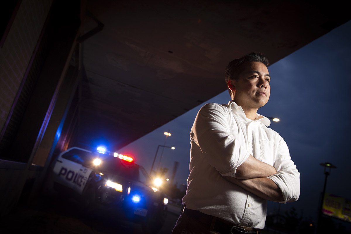 Johnny Nhan, assistant professor and graduate director of criminal justice, says citizens are banding together online to help police solve cromes like the Boston Marathon bombing and the recent kidnapping of a Fort Worth girl. Photo by Joyce Marshall