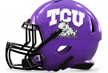 TCU purple chrome football helmet