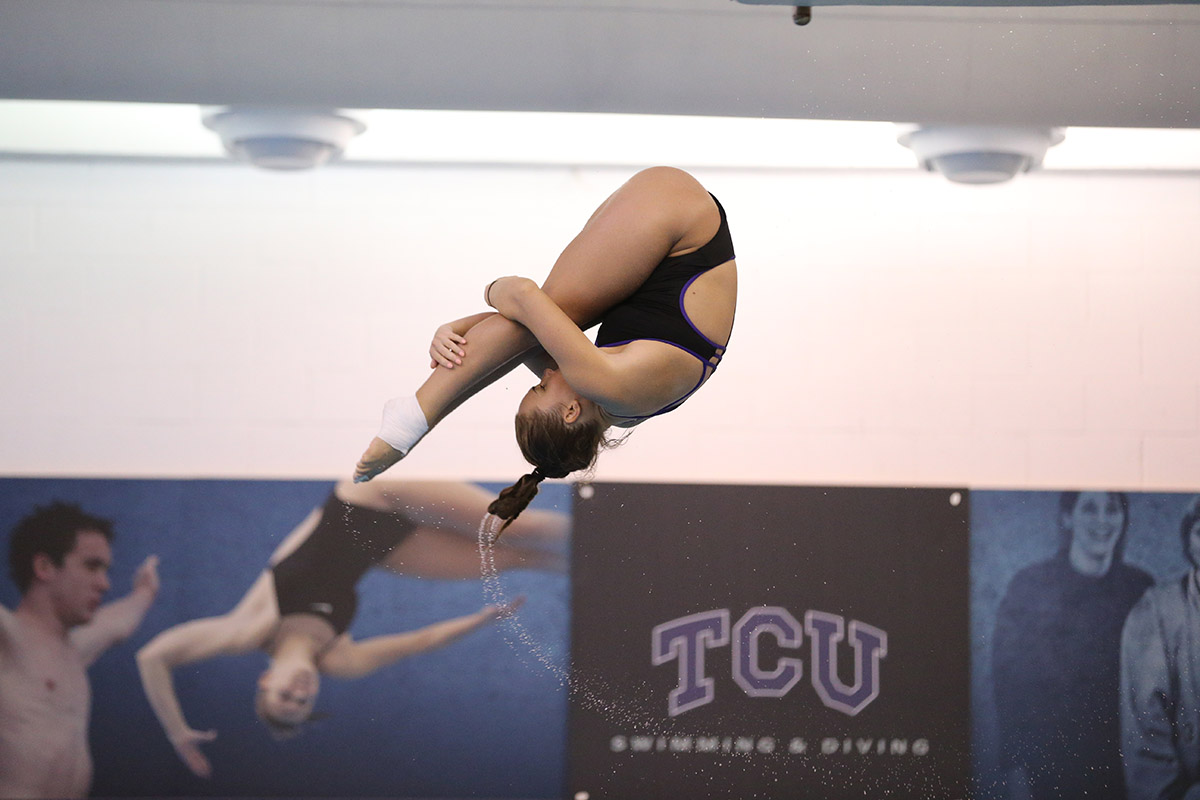 At the Nov. 8, 2019, competition against Incarnate Word,Izzy Ashdown broke a 13-year-old TCU record. Courtesy of TCU Athletics | Photo by Ellman Photography