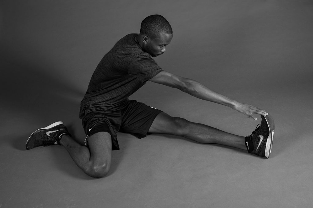 Paying special attention to stretching, nutrition, sleep and eliminating stressors help athletes such as track runner Derrick Mokaleng avoid injury. Photo by Ross Hailey