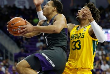 TCU's victory against Baylor on Feb. 29, 2020, marked the Frogs' highest ranked home win in school history. Courtesy of TCU Athletics | Photo by Gregg Ellman