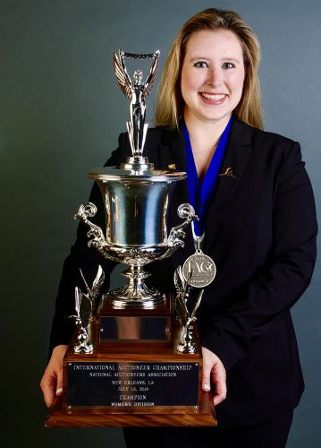 Morgan Hopson won the National Auctioneers Association’s 2019 international championship in New Orleans, and she’s also the 2019 Texas State Champion Auctioneer. The Bonham, Texas, resident specializes in farm and ranch land, hunting properties and luxury real estate but also does charity auctions. She works with United Country Buford Resources Real Estate & Auction. Courtesy of Morgan Hopson