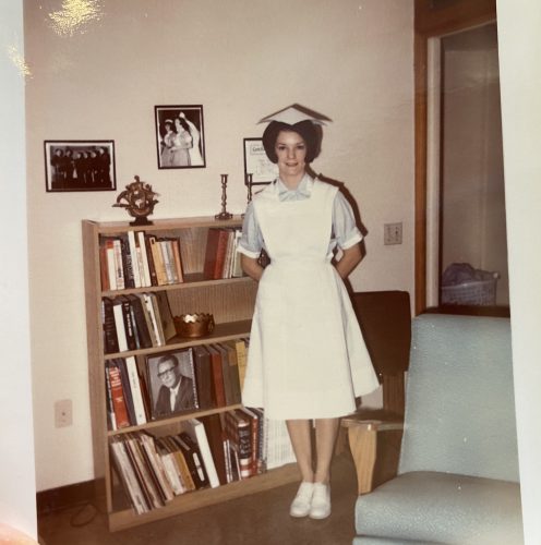  While Sue Monk Kidd had always wanted to be a writer, she opted for a more practical profession, earning a nursing degree from TCU in 1970. Courtesy of Sue Monk Kidd
