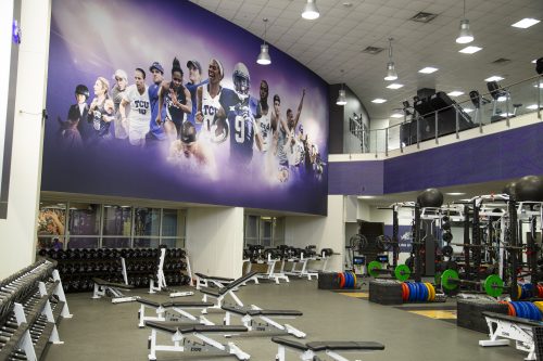 The Bob Lilly Performance Center provides 18,000 square feet of workout space for TCU Athletics. Courtesy of TCU Athletics