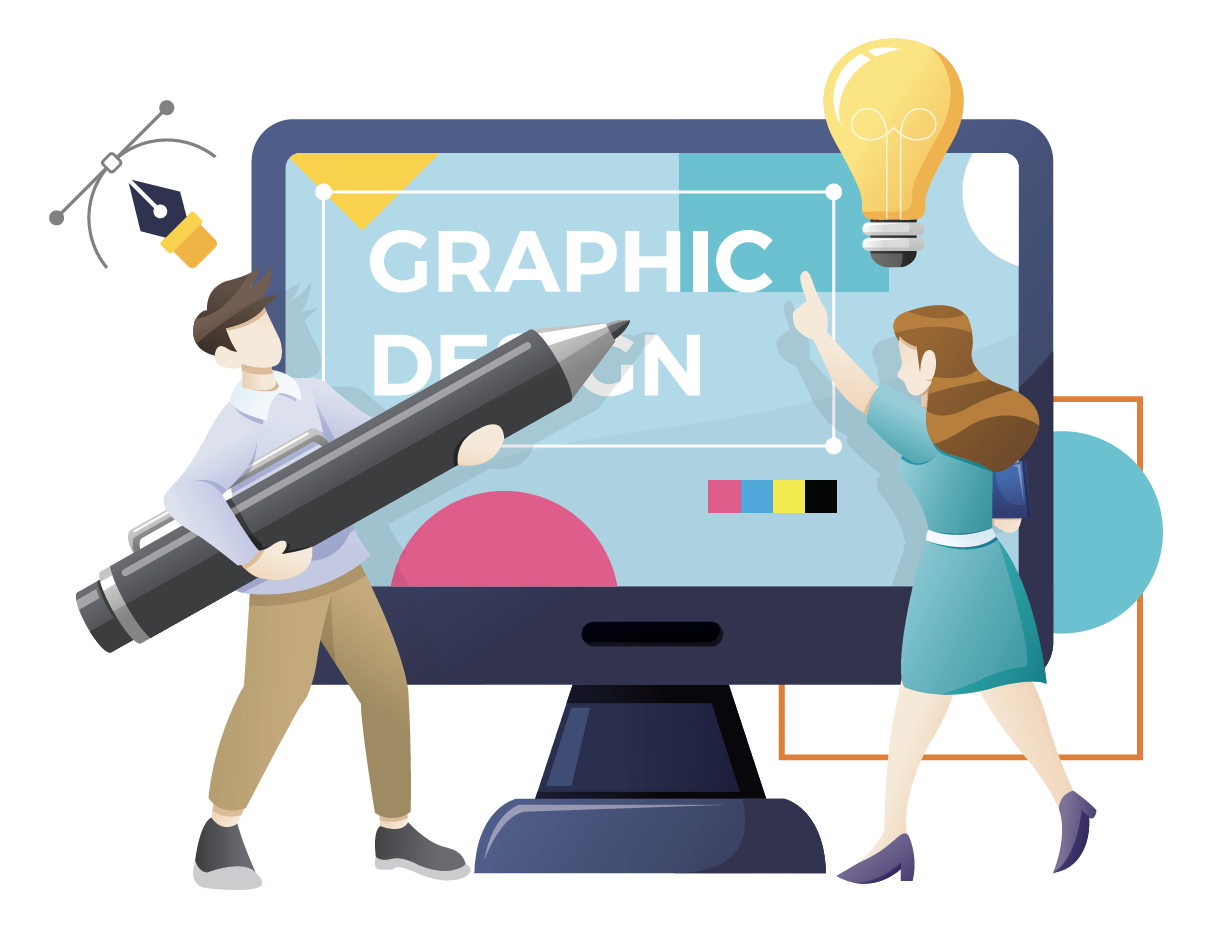 An illustration of two designers working together.