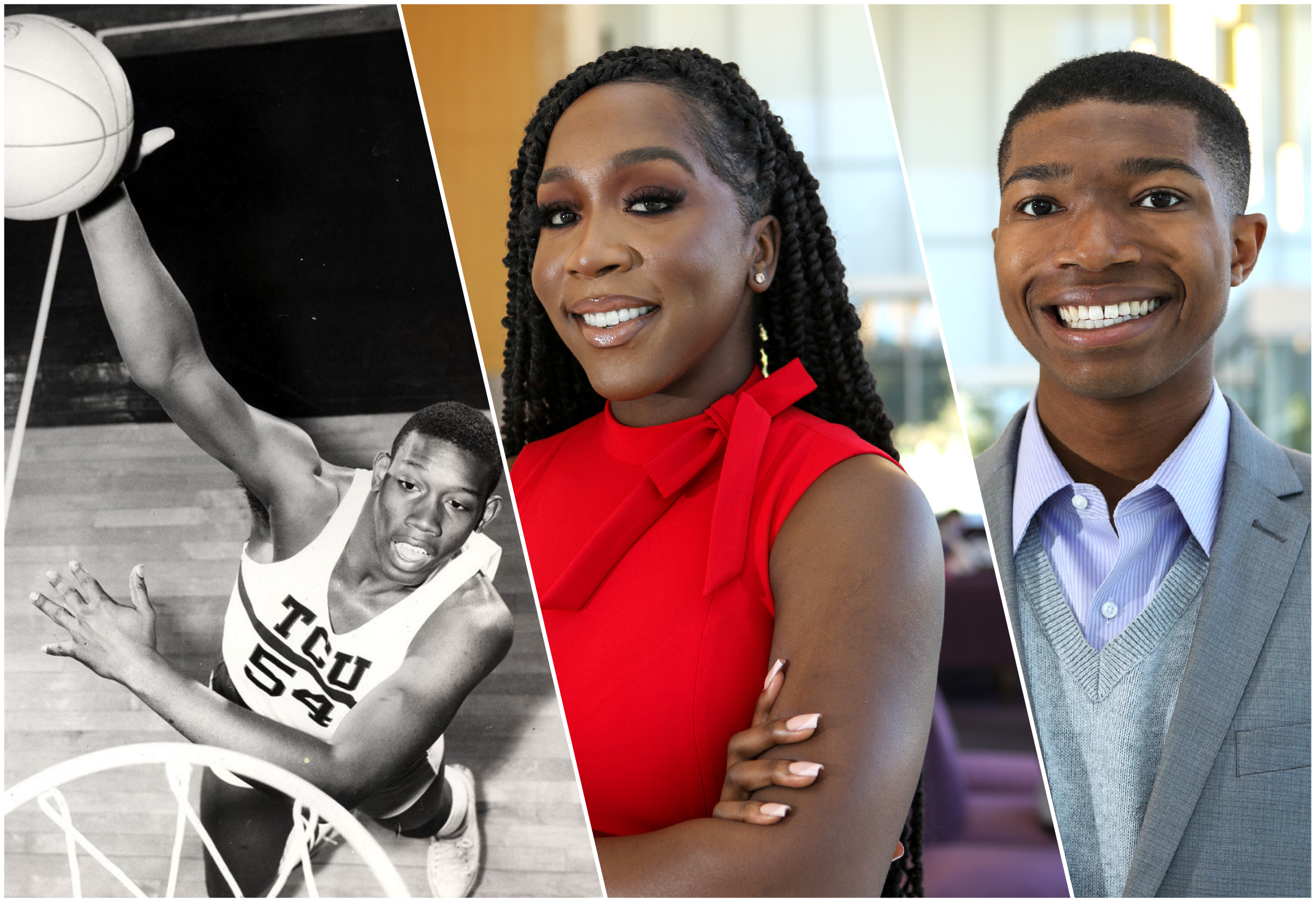 James Cash '69, Leslie Ekpe and Lau'Rent Honeycutt are the featured panelists for a February 28, 2022, Facebook Live event honoring Black leadership at TCU