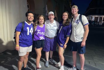 Students at the mystery destination — New Orleans ‚ with Chancellor Victor Boschini in summer 2022